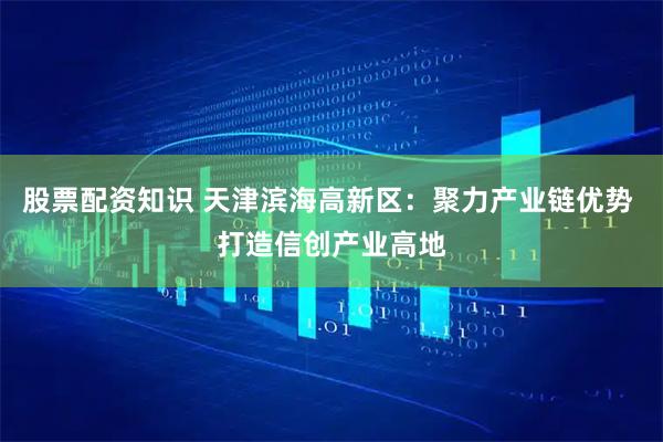 股票配资知识 天津滨海高新区：聚力产业链优势 打造信创产业高地