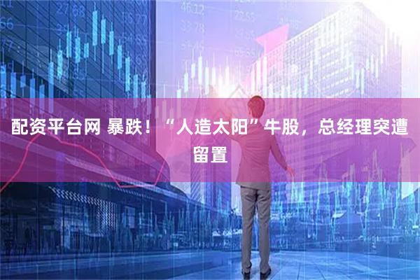 配资平台网 暴跌！“人造太阳”牛股，总经理突遭留置